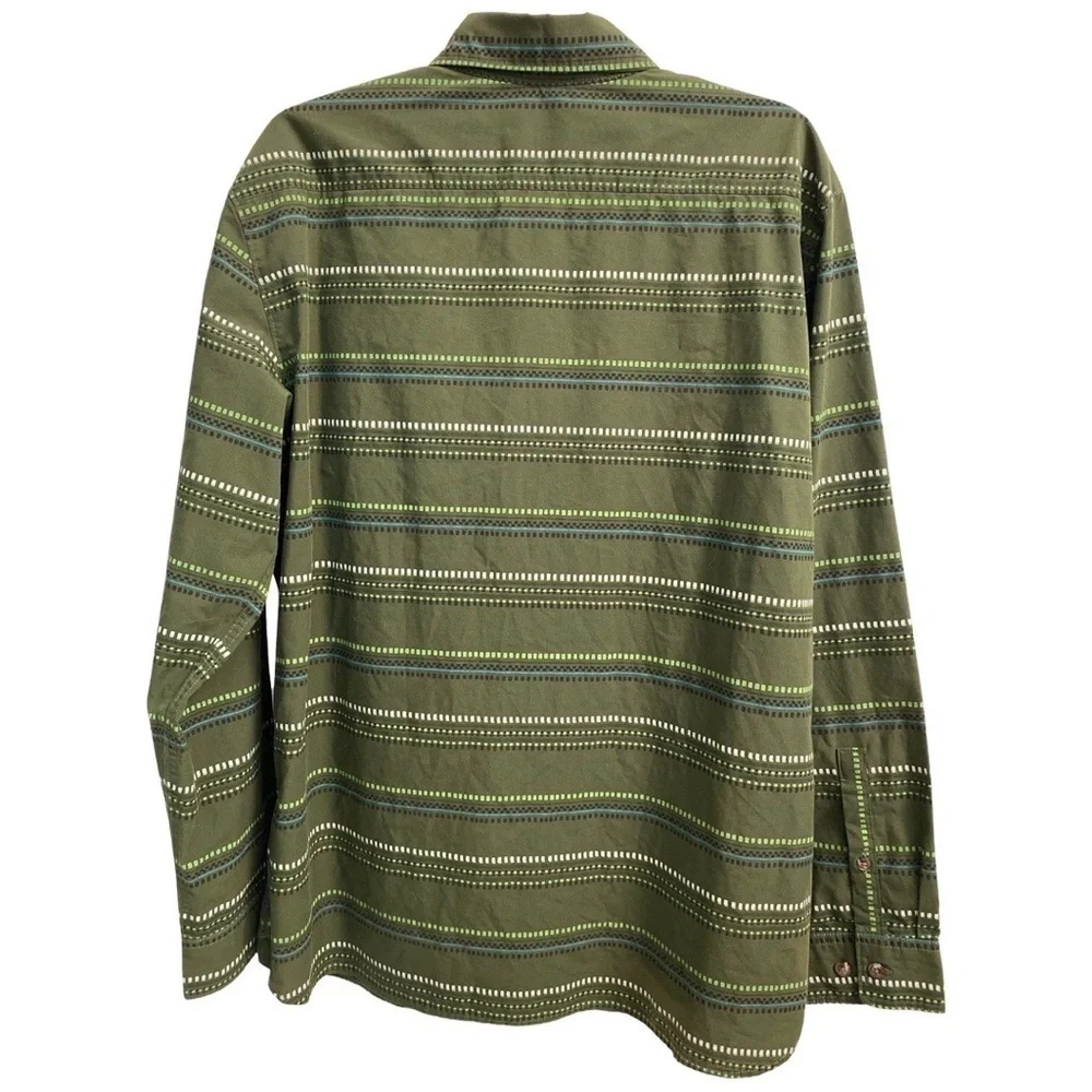 The North Face Men’s Earth Moss Green Long Sleeve Button Down Shirt Large